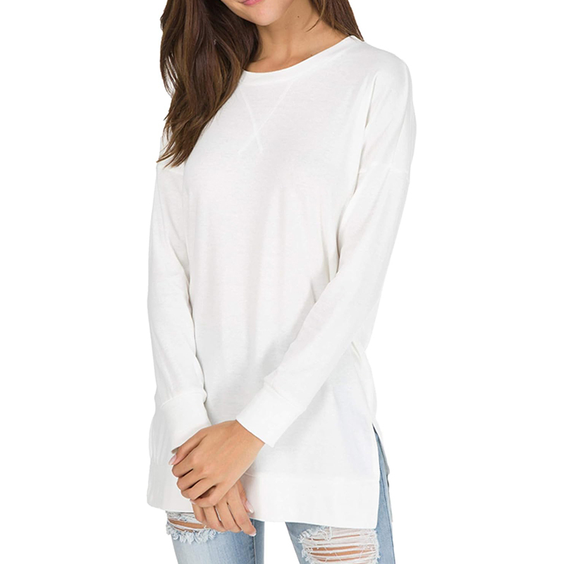 Women's long sleeve side slit loose top(Buy 3 Free Shipping)