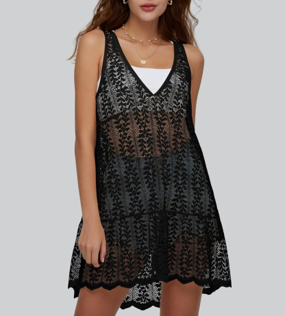 Women's Crochet Cutout V-Neck Swimsuit Cover-Up(Buy 2 Free Shipping)
