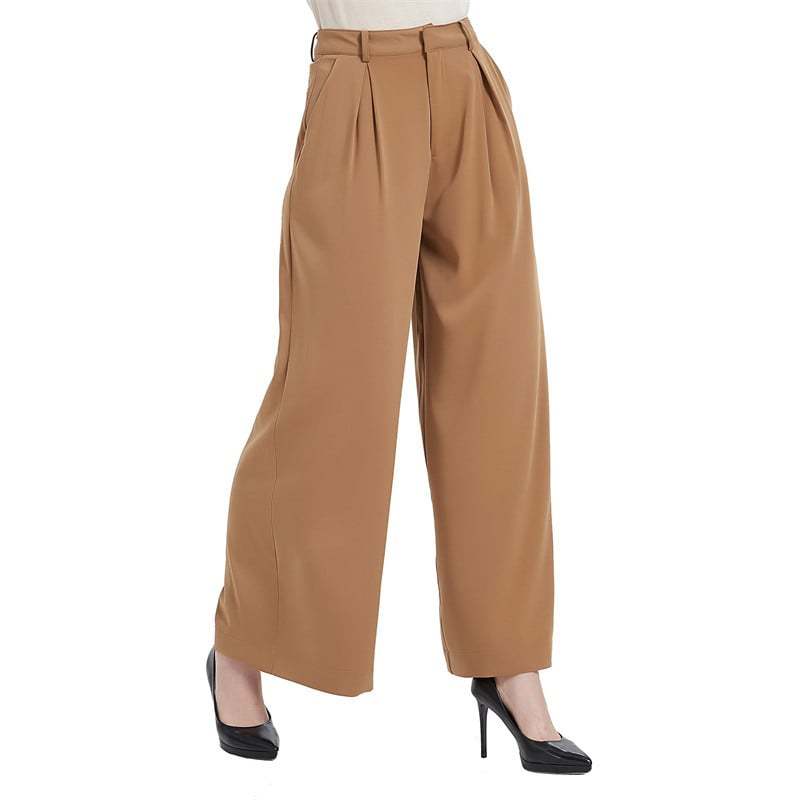 Women Wide Leg High Waist Pants-Pink Laura