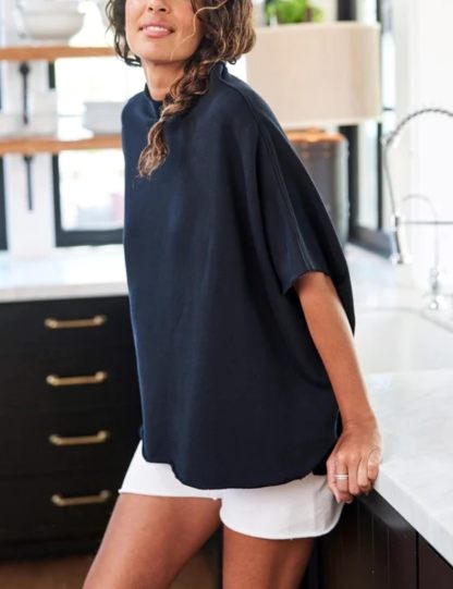 Women's Funnel Neck 3/4 Batwing Sleeve Pullover(Buy 3 Free Shipping)