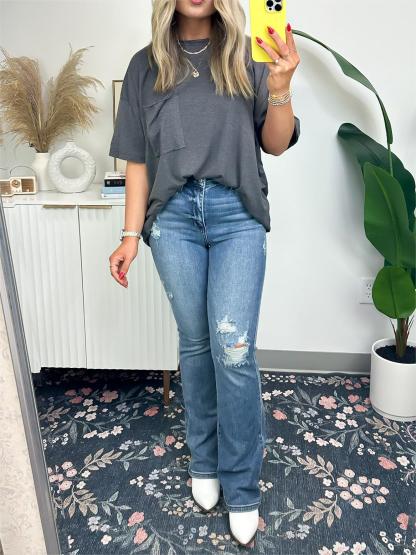 Women's Big Pocket Loose T-Shirt