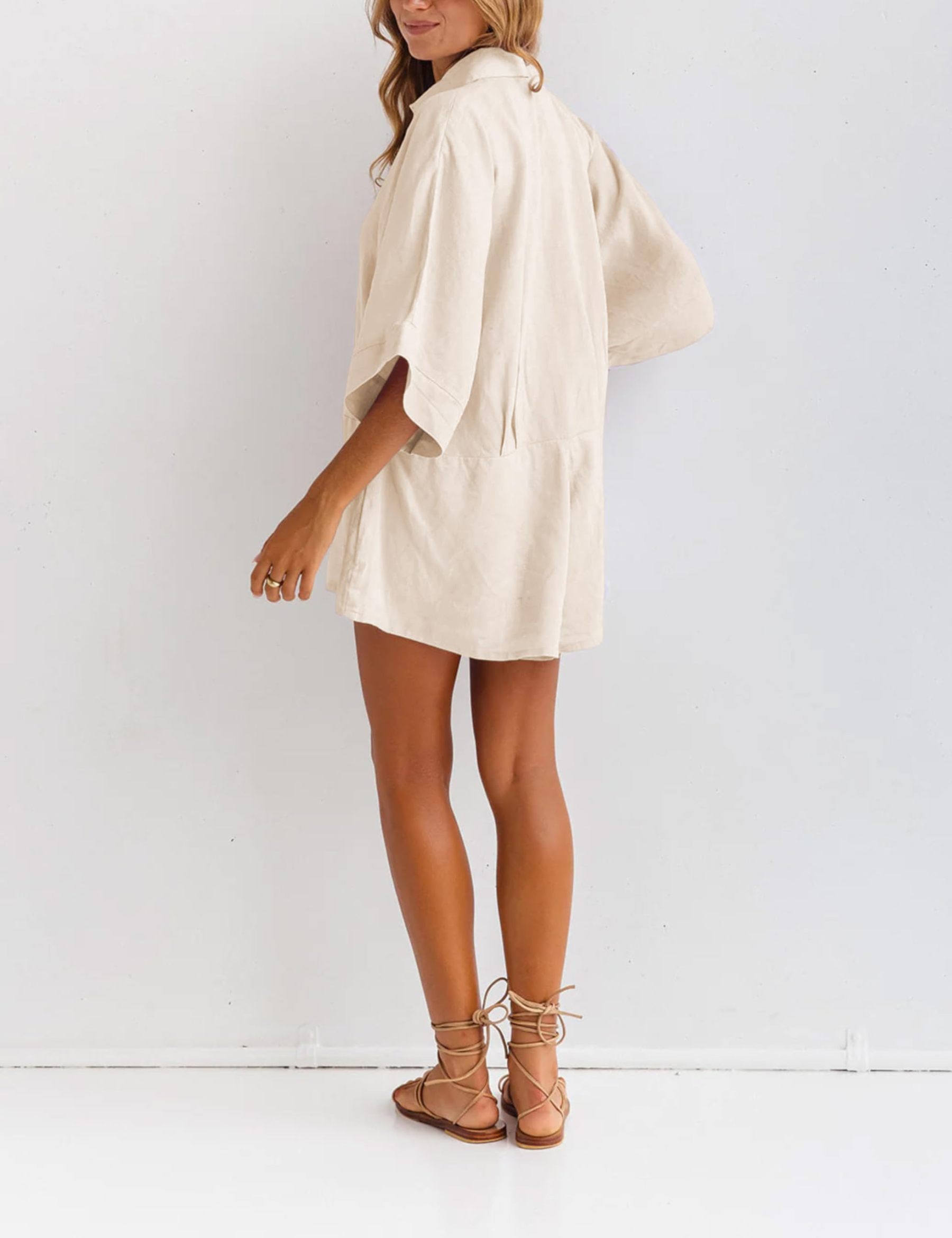 Women's V-neck Half-button Jumpsuit（Buy 2 Free Shipping）