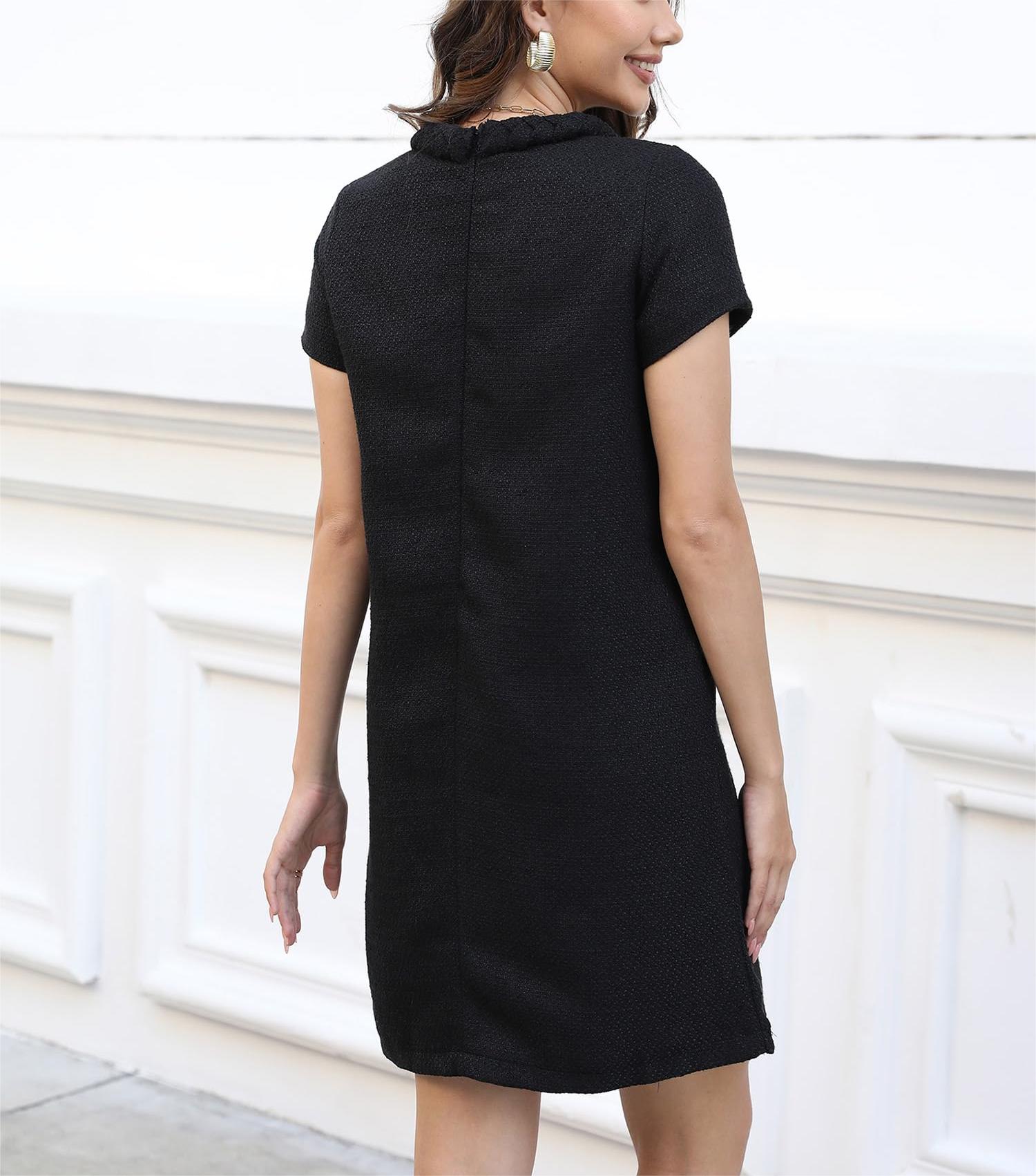 Women's Tweed Round Neck Short Sleeve Dress（buy 2 free shipping）