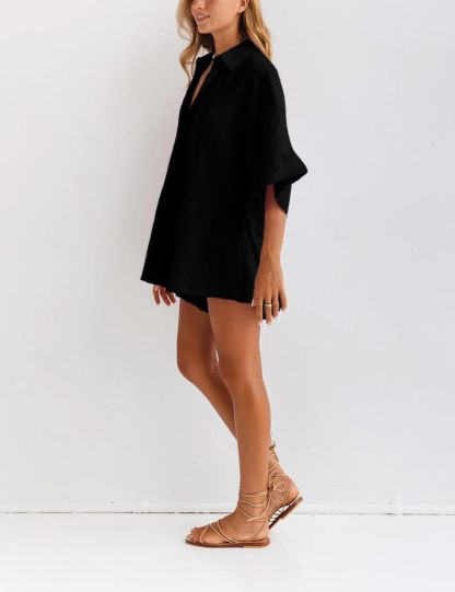 Women's V-neck Half-button Jumpsuit（Buy 2 Free Shipping）