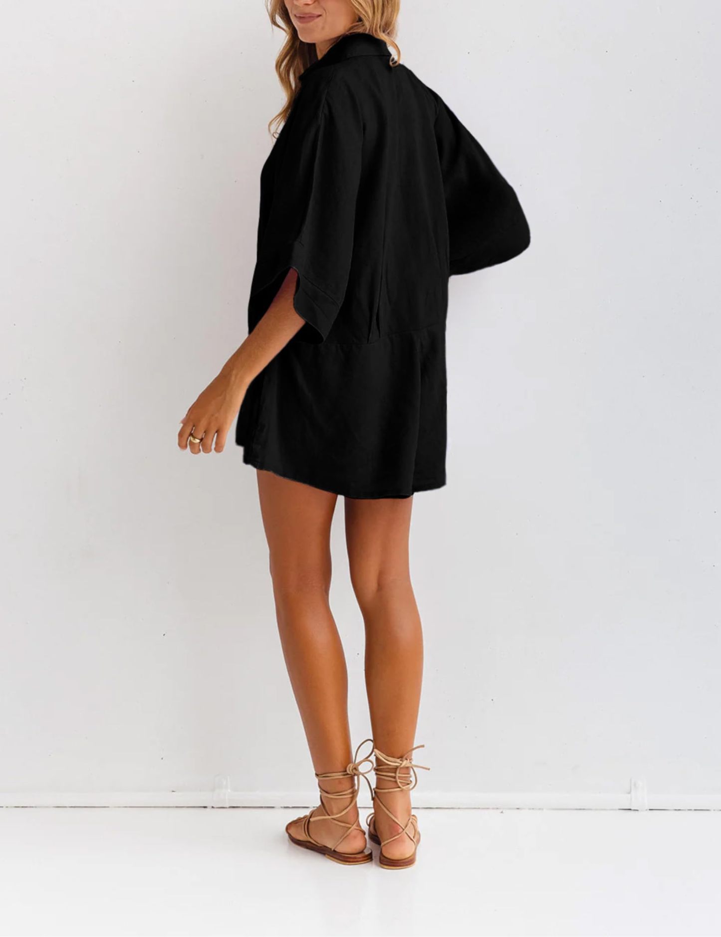 Women's V-neck Half-button Jumpsuit（Buy 2 Free Shipping）