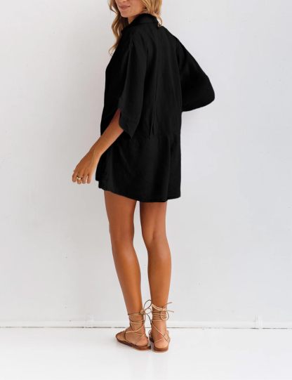 Women's V-neck Half-button Jumpsuit（Buy 2 Free Shipping）