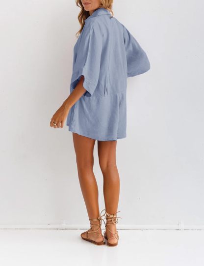 Women's V-neck Half-button Jumpsuit（Buy 2 Free Shipping）