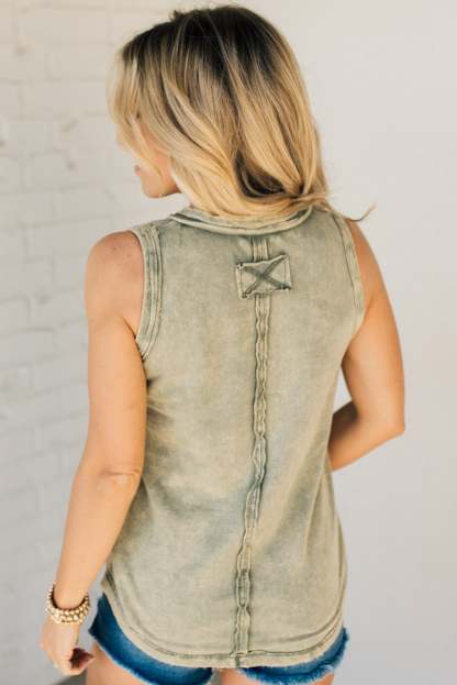 🔥2024 Summer Hot🔥Button Mix Washed Henley Tank(buy 2 10% OFF)