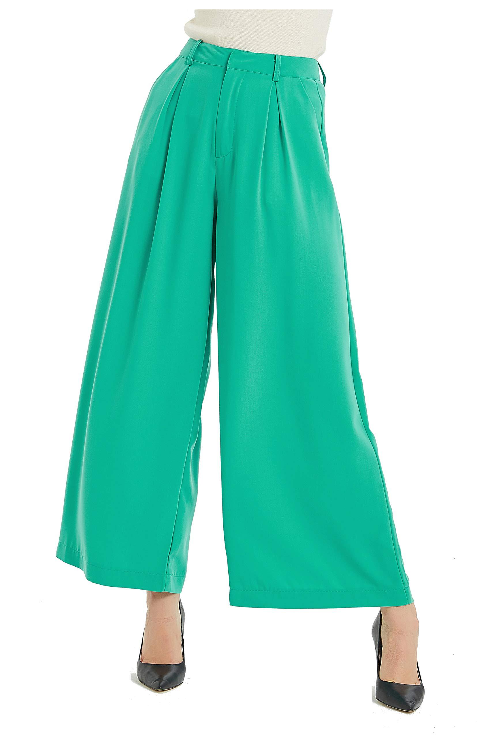 Women Wide Leg High Waist Pants-Pink Laura