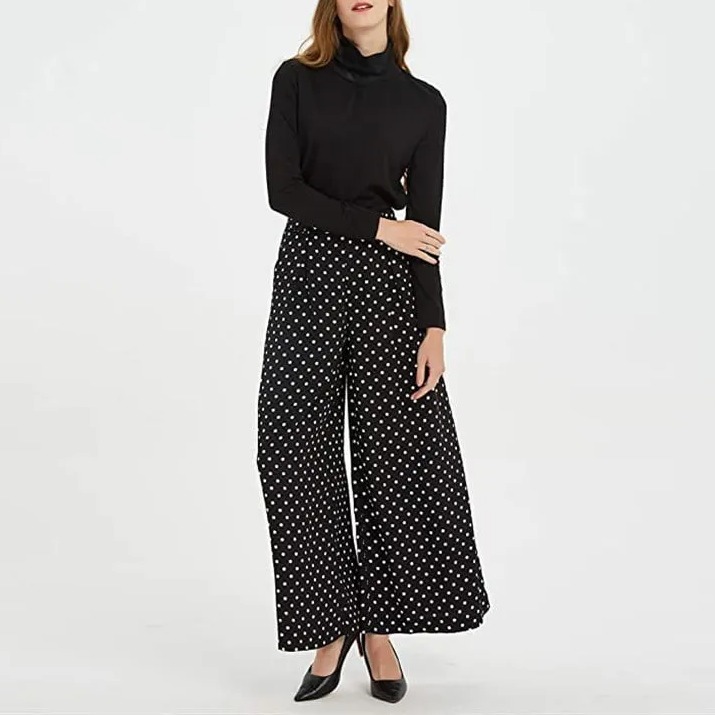 Women Wide Leg High Waist Pants-Pink Laura