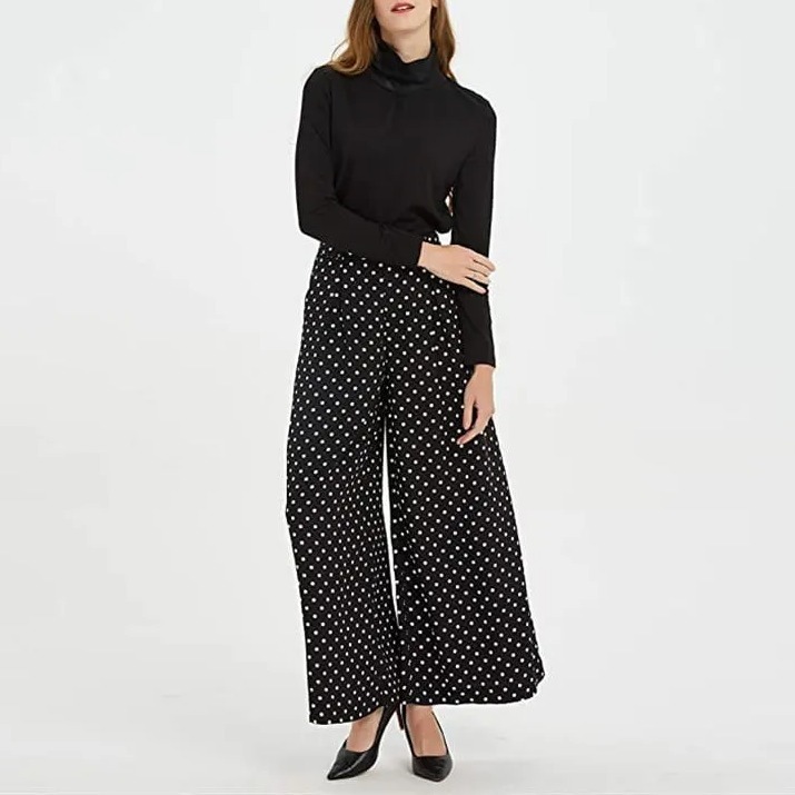 Women Wide Leg High Waist Pants-Pink Laura