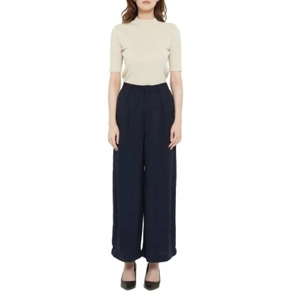 Women Wide Leg High Waist Pants-Pink Laura