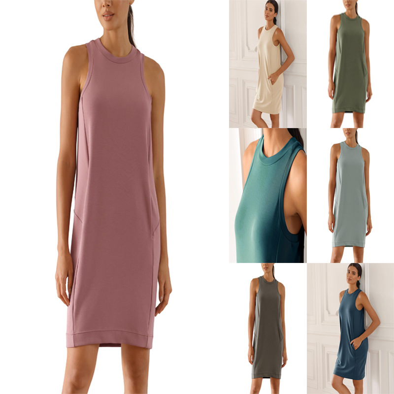 Women's Sleeveless Tank Dress with Pockets