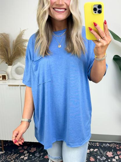 Women's Big Pocket Loose T-Shirt