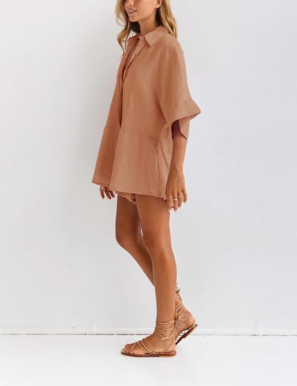 Women's V-neck Half-button Jumpsuit（Buy 2 Free Shipping）