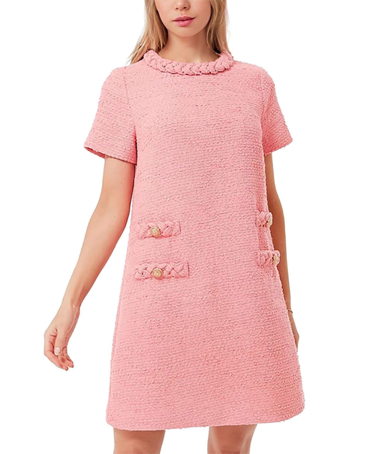 Women's Tweed Round Neck Short Sleeve Dress（buy 2 free shipping）