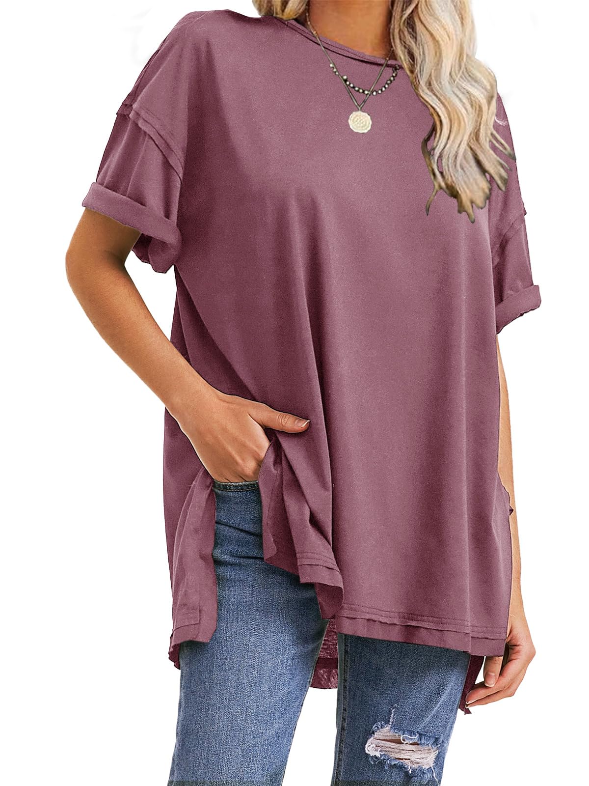 Women's Summer Side Slit Oversized T Shirts (Buy 2 Free Shipping)