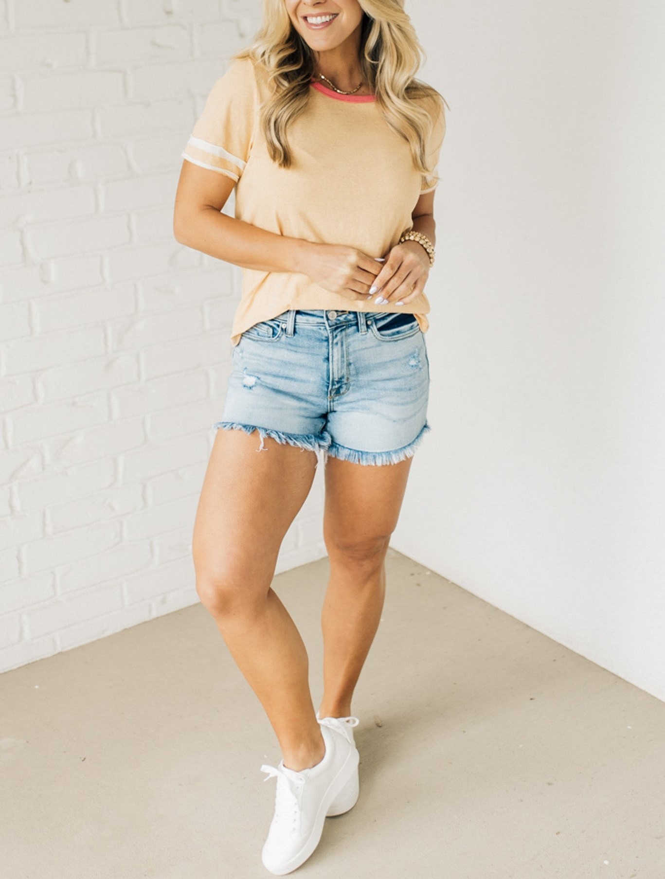 Women's Stripe Sleeve Tee (Buy 2 Free Shipping)