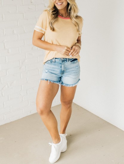 Women's Stripe Sleeve Tee (Buy 2 Free Shipping)