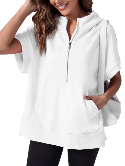 2024 New Women's Oversized Half Zip Hoodies(Buy 2 10% OFF)