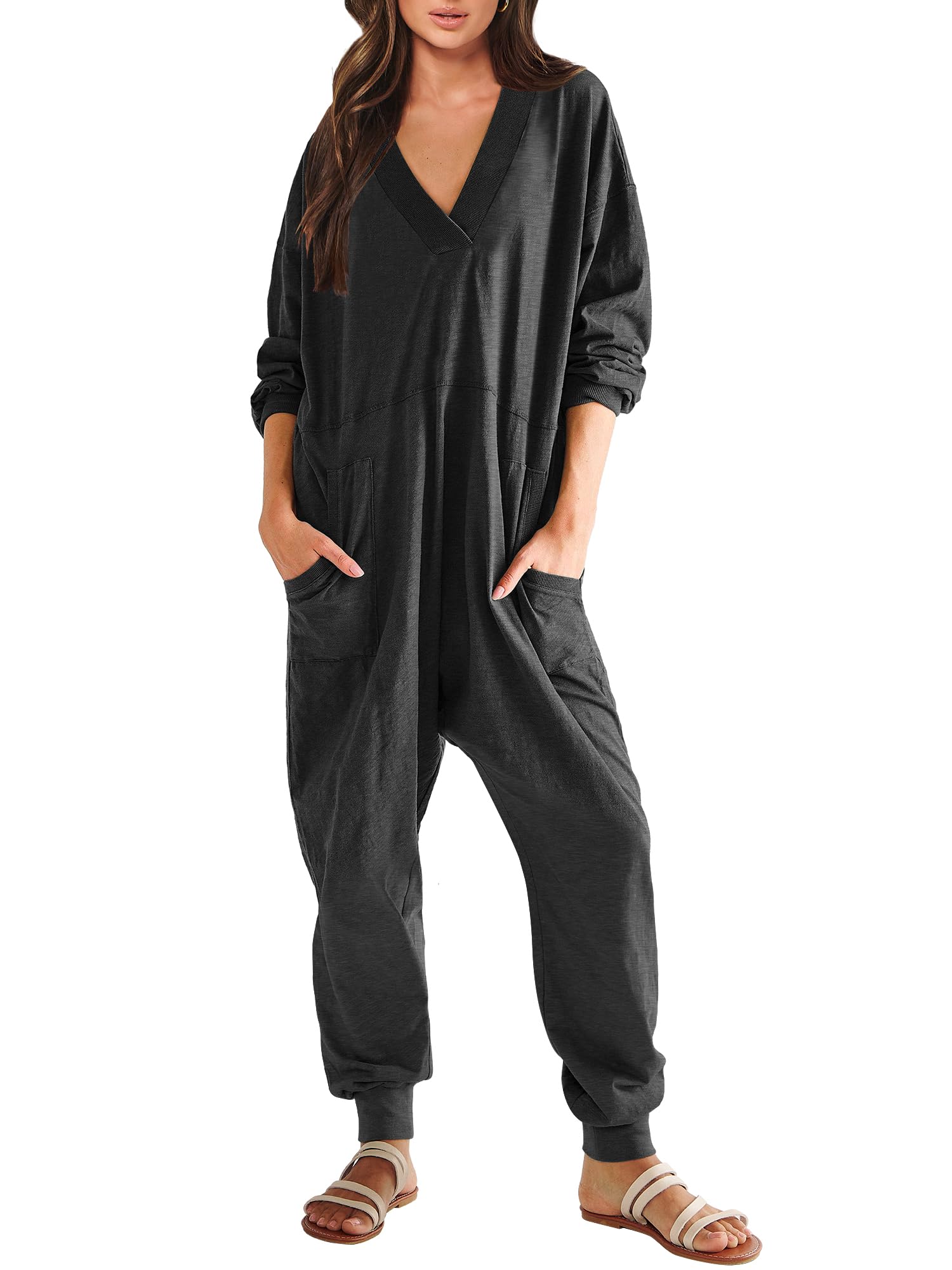 Women's Loose Long Sleeve Jumpsuit with Pockets（BUY 2 FREE SHIPPING）