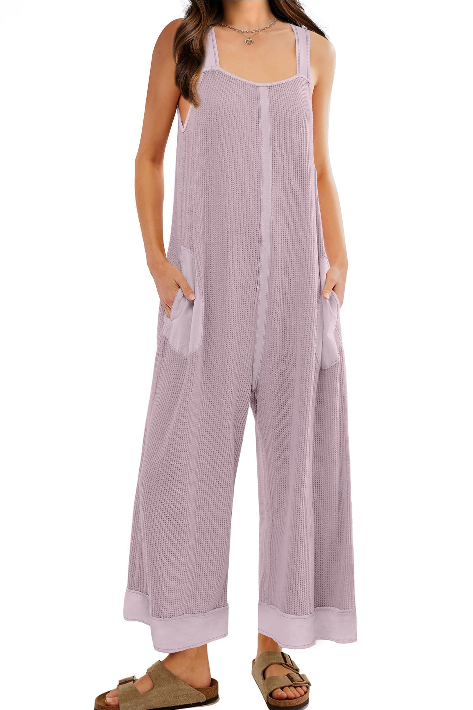 2024 New Women's Waffle Knit Wide Leg Jumpsuits(Buy 2 10% OFF)