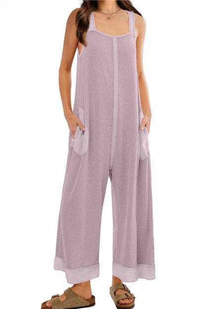 2024 New Women's Waffle Knit Wide Leg Jumpsuits(Buy 2 10% OFF)