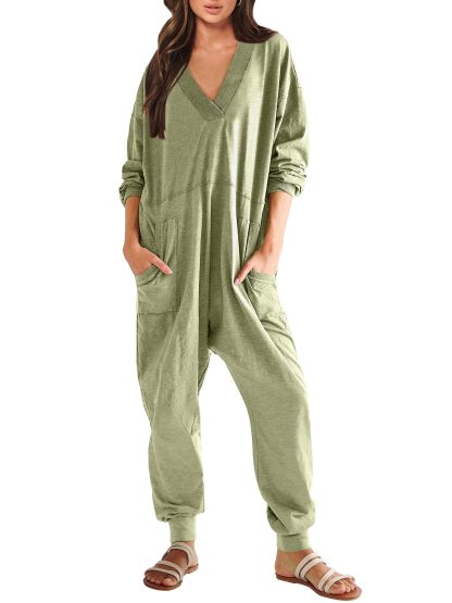 Women's Loose Long Sleeve Jumpsuit with Pockets（BUY 2 FREE SHIPPING）