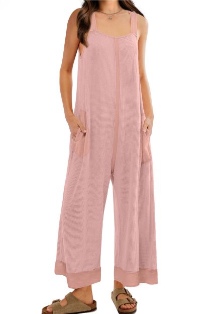 2024 New Women's Waffle Knit Wide Leg Jumpsuits(Buy 2 10% OFF)