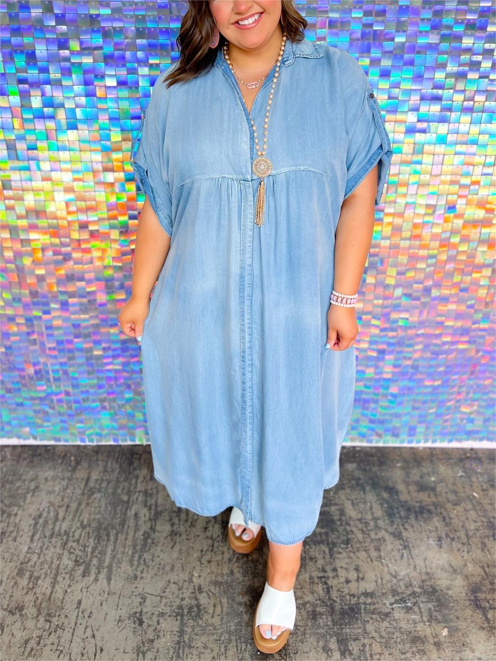 Lightweight Denim T-shirt Dress(Buy 2 Free Shipping)