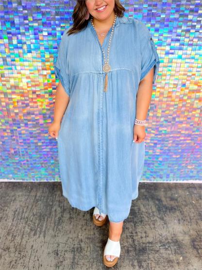 Lightweight Denim T-shirt Dress(Buy 2 Free Shipping)