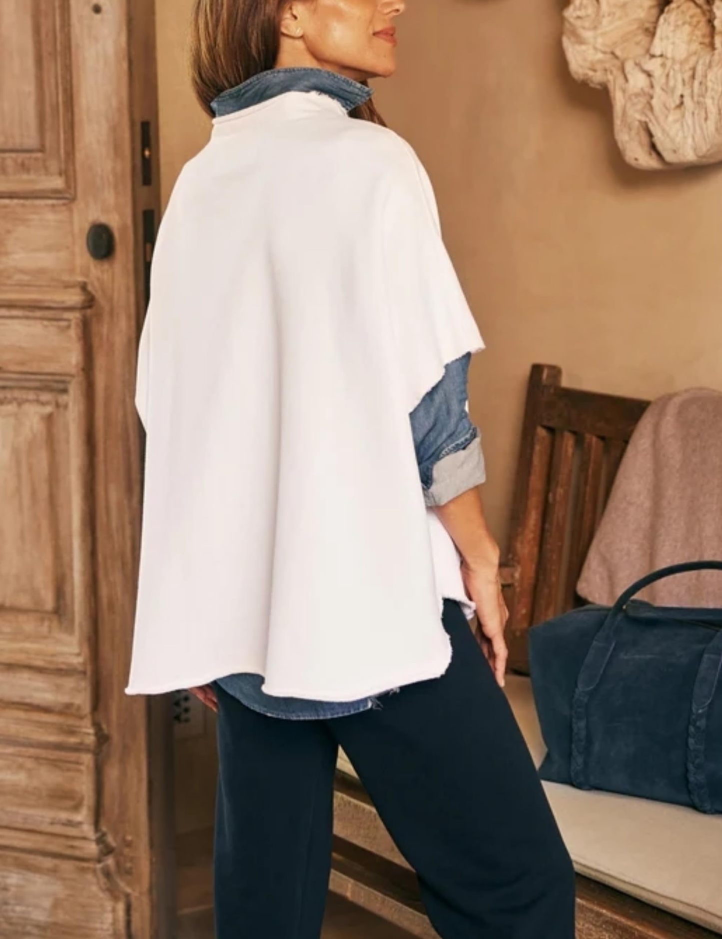 Women's Funnel Neck 3/4 Batwing Sleeve Pullover(Buy 3 Free Shipping)