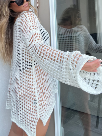 Women's Crochet Hollow Out Cover Up (Buy 2 Free Shipping)-Pink Laura