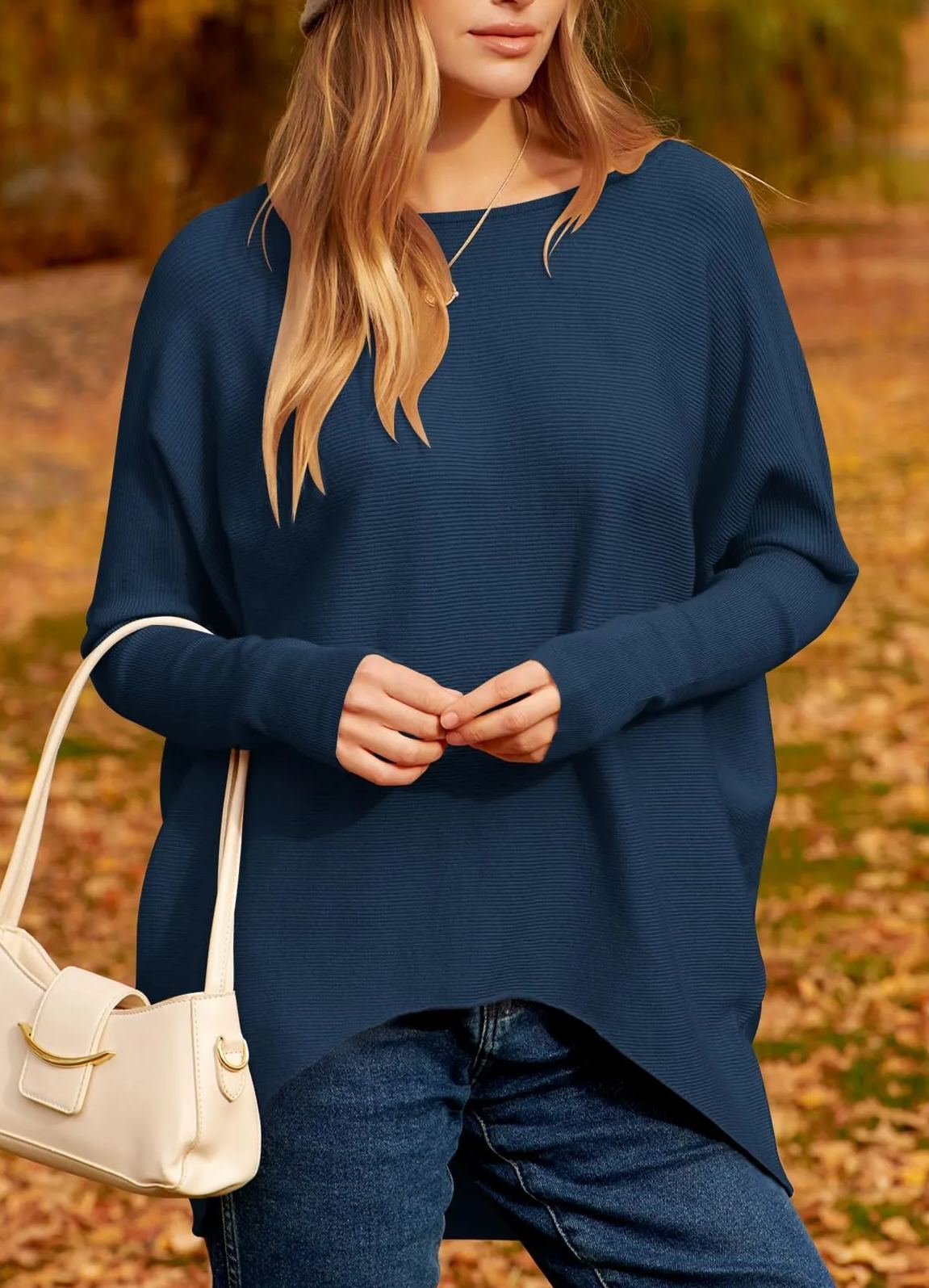 Women's Oversized Dolman Sleeve Knitted Pullover Casual Sweater(Buy 2 Free Shipping)