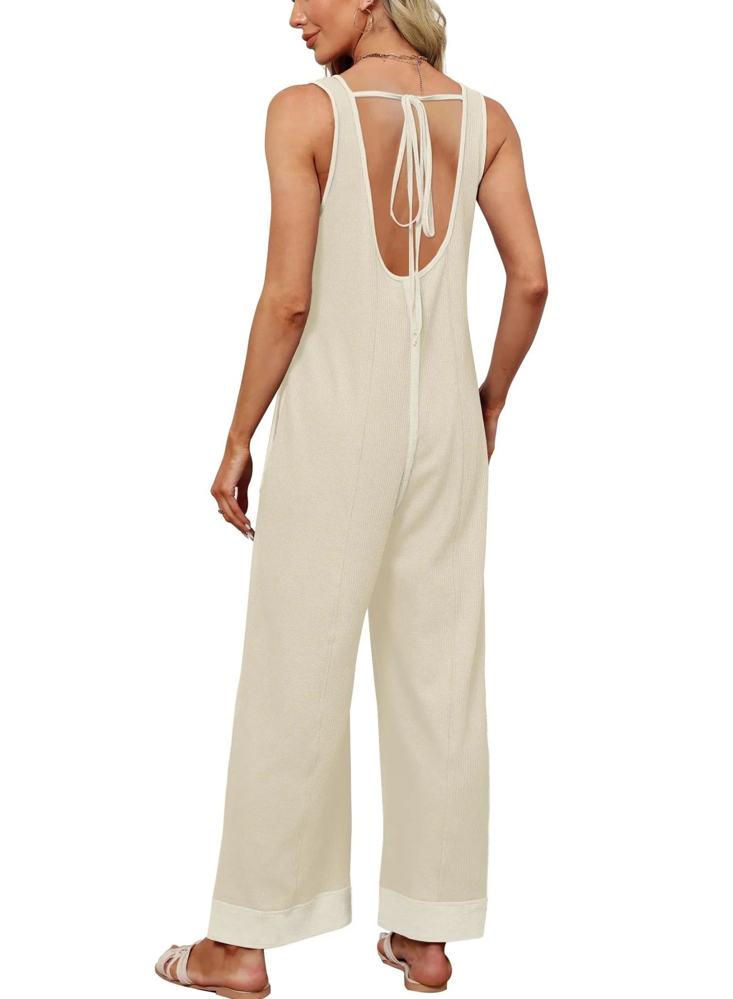 2024 New Women's Waffle Knit Wide Leg Jumpsuits(Buy 2 10% OFF)