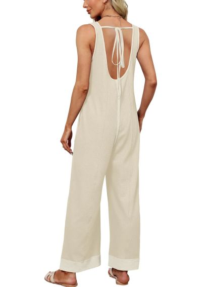 2024 New Women's Waffle Knit Wide Leg Jumpsuits(Buy 2 10% OFF)