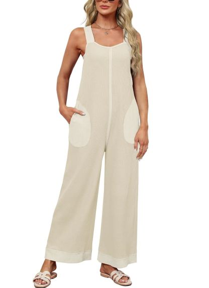 2024 New Women's Waffle Knit Wide Leg Jumpsuits(Buy 2 10% OFF)