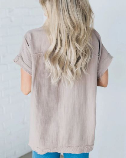 Women's V-neck Washed Babydoll Top（Buy 2 Free Shipping）