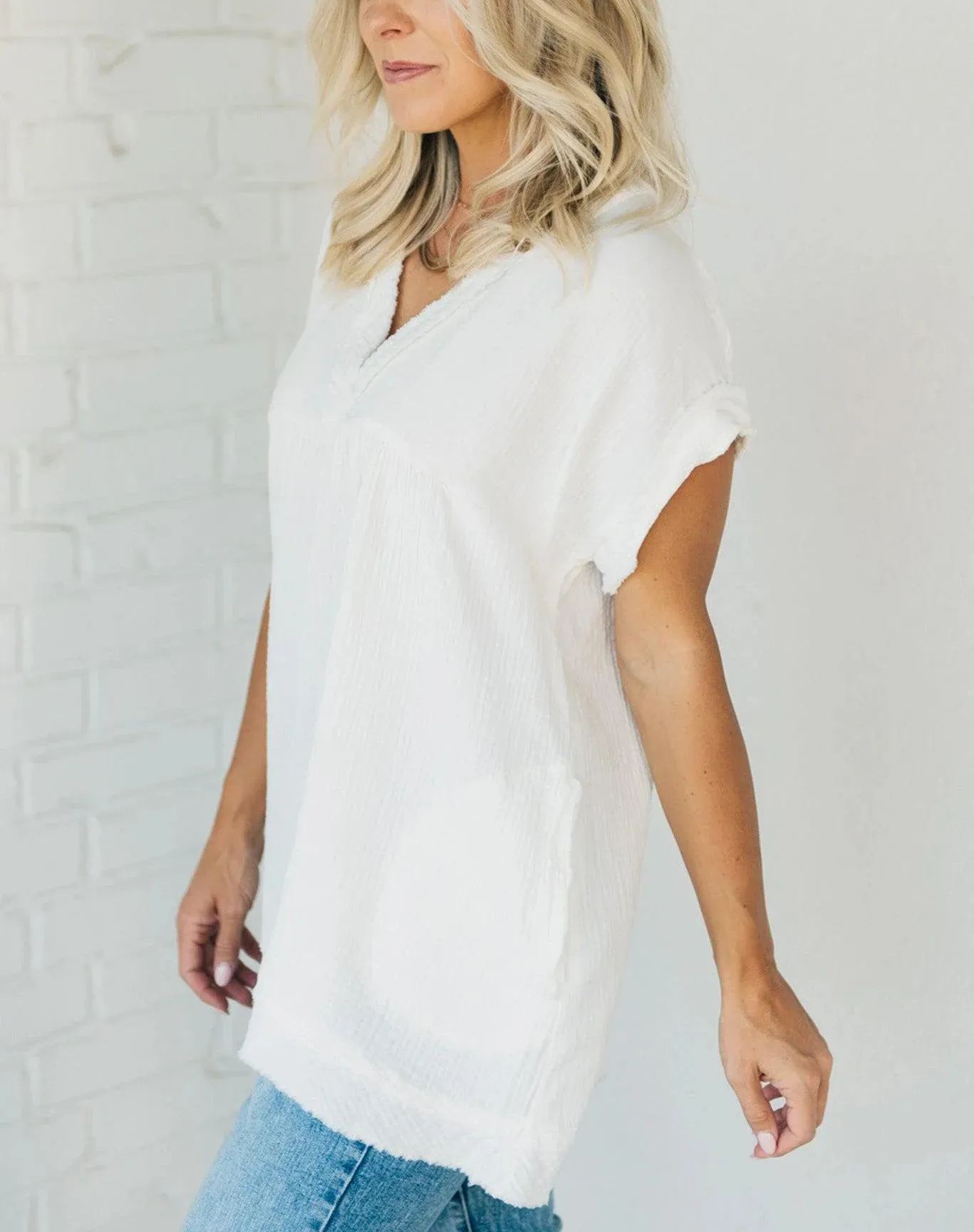 Women's V-neck Washed Babydoll Top（Buy 2 Free Shipping）