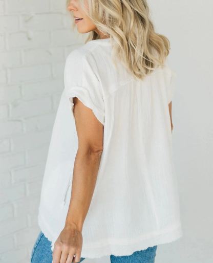 Women's V-neck Washed Babydoll Top（Buy 2 Free Shipping）