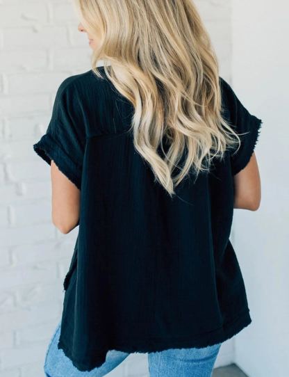 Women's V-neck Washed Babydoll Top（Buy 2 Free Shipping）