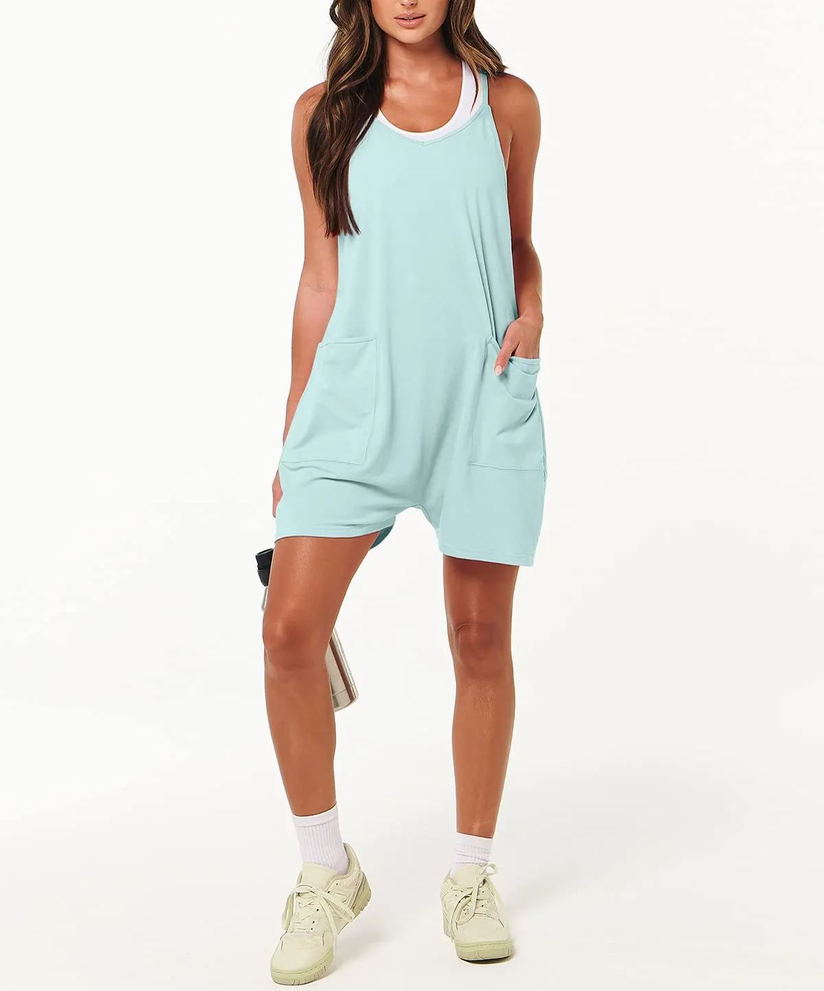 Women's Spaghetti Strap Short Jumpsuit With Pockets(Buy 2 Free Shipping)