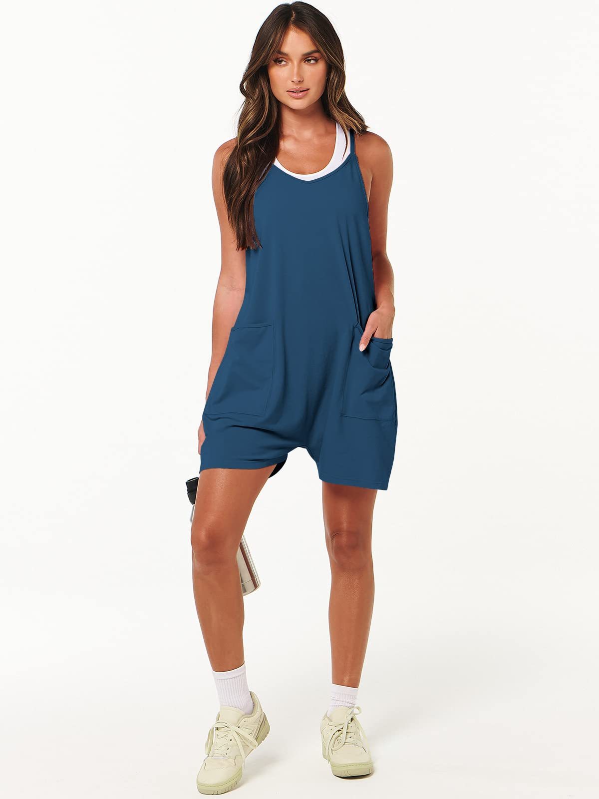 Women's Spaghetti Strap Short Jumpsuit With Pockets(Buy 2 Free Shipping)