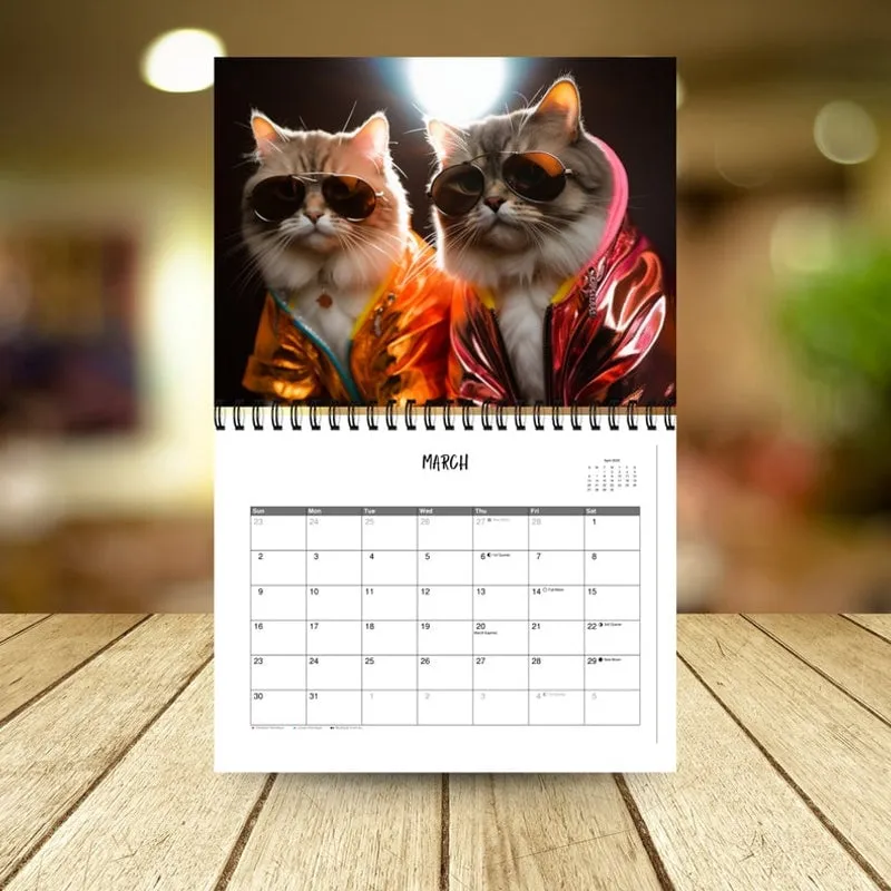 😺2025 Stylish Cats Calendar/Gift For Cat Lover