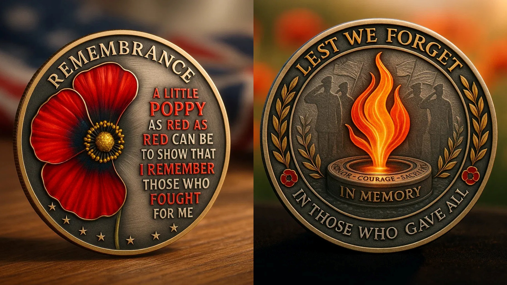 🔥250th Anniversary Sale-50% OFF-🌺 “Remembrance Poppy – Lest We Forget” Commemorative Coin