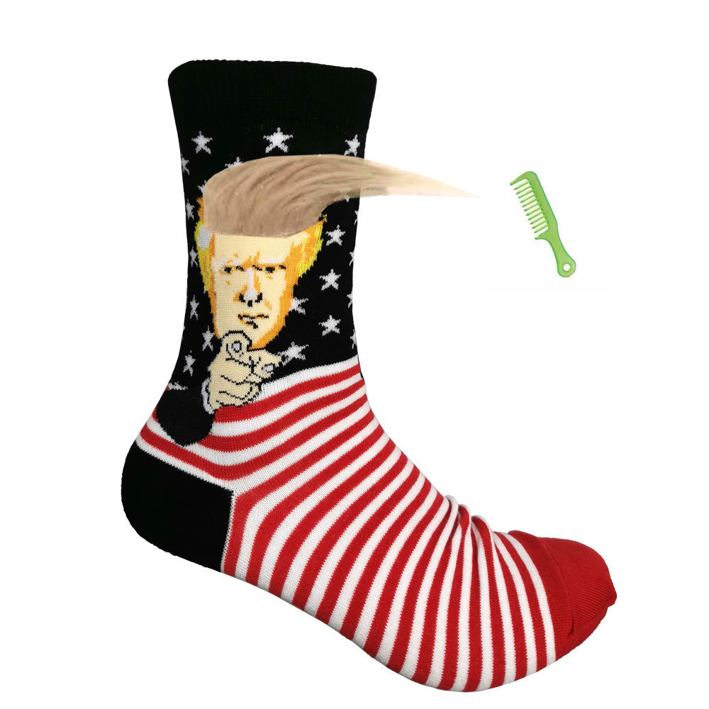 🤣Funny Trump Socks With Hair