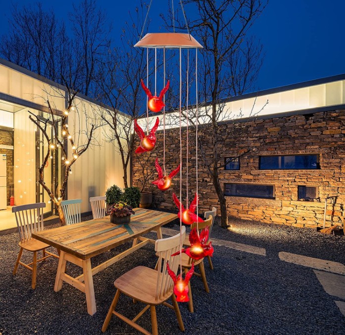 🔥LAST DAY 49 % OFF 🐦Solar Cardinal Bird Bell Lights