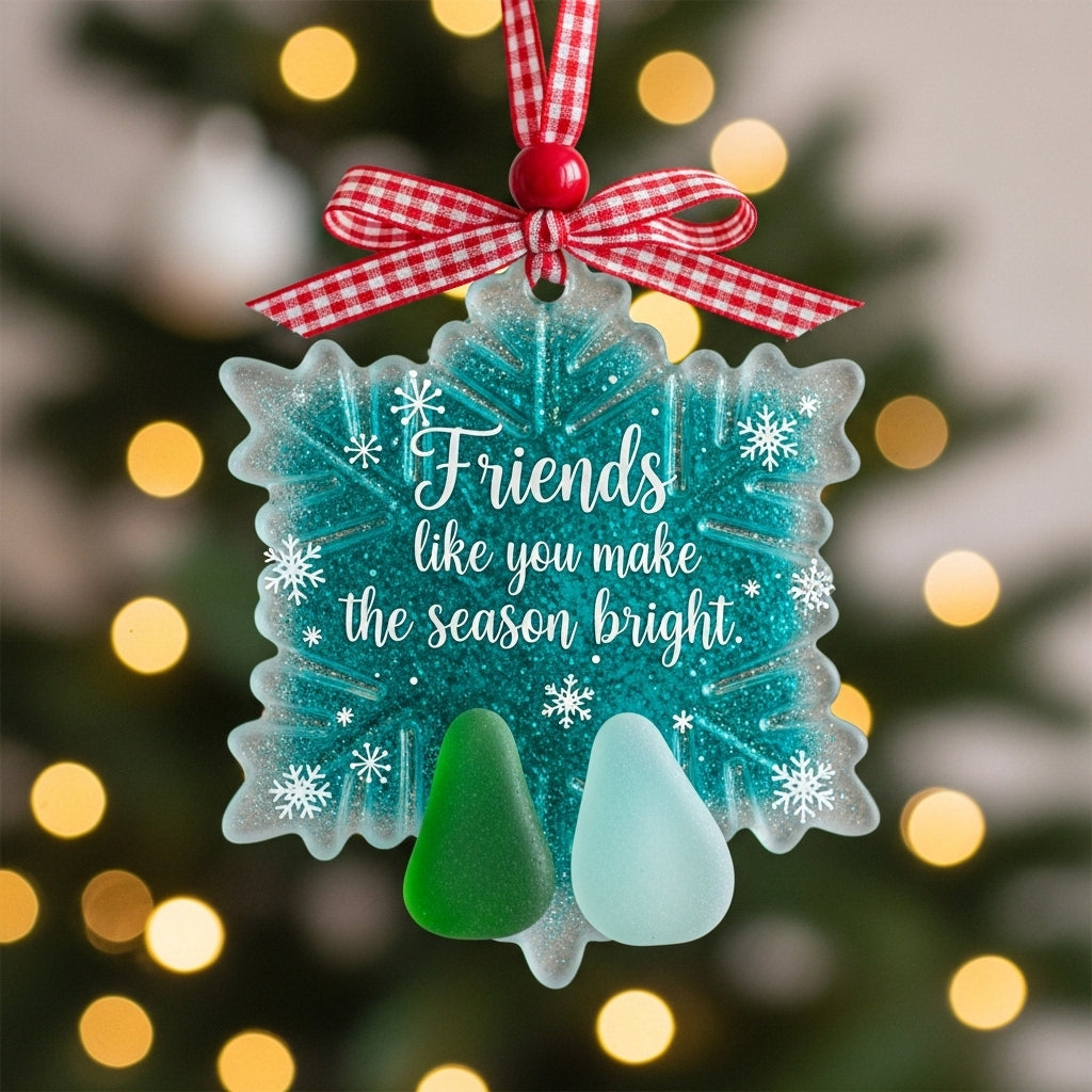Coastal Sea Glass Snowflake Ornament❄️