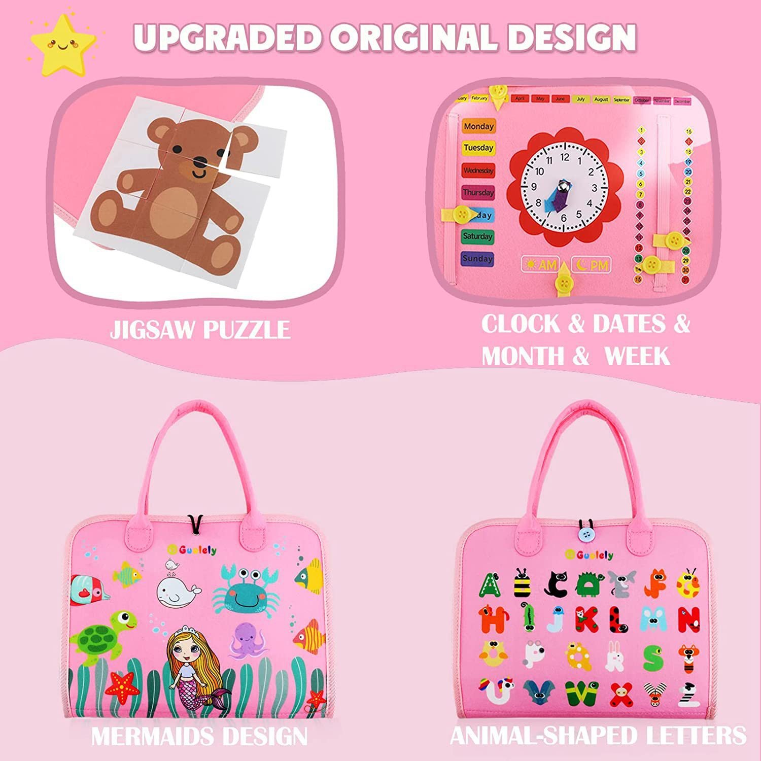 👼Felt Learning Board Busy Board🦖