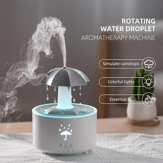 ☂️Rain Umbrella Humidifier & Aroma Diffuser with Soothing Rain Sounds💦